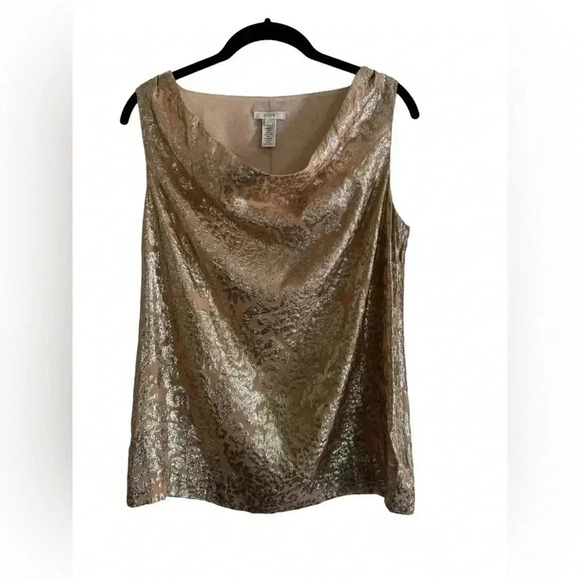 J. Crew Tops - J Crew Silk and Metallic Sleeveless Top Size 2